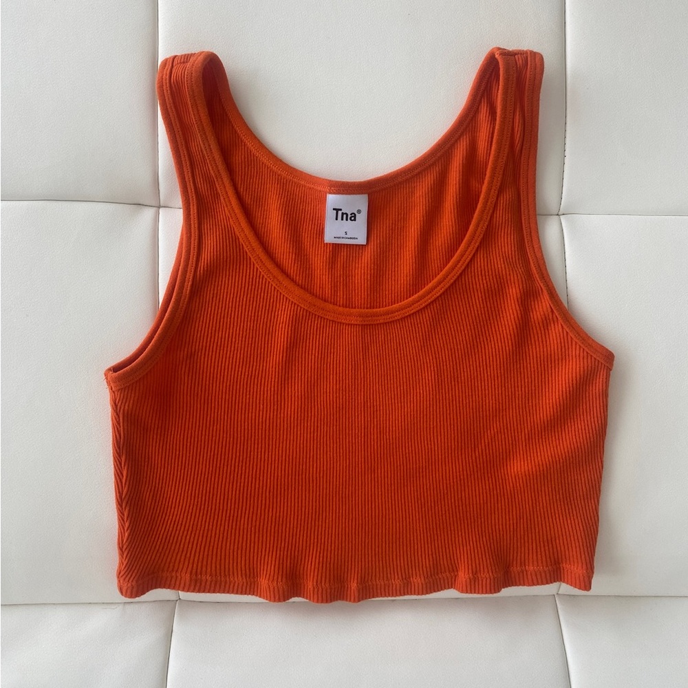 Aritzia Tna Orange Crop Top
